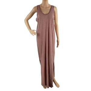 Susina Striped Sleeveless Scoop Neck Maxi Dress Size Medium